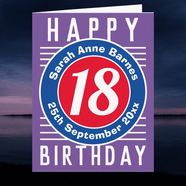 Age, Name, & Date on an 18th Birthday Card (Creator Uploaded)