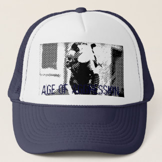 Age of Aggression Gas Mask Blue Trucker Hat