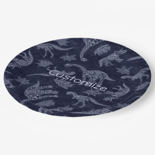 Age Of Dinosaurs Skeleton Paper Plate