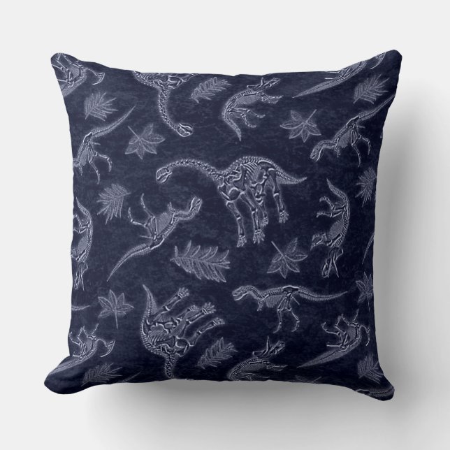 Age Of Dinosaurs Skeleton Pattern Cushion (Front)