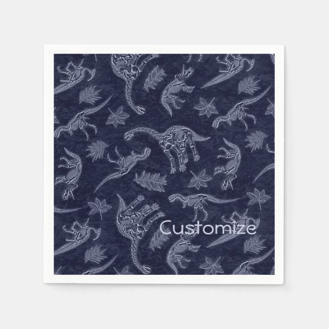 Age Of Dinosaurs Skeleton Pattern Napkins (Front)