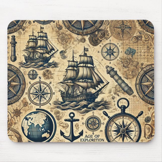 Age of Exploration Mouse Pad: Navigational Inspira Mouse Mat (Front)