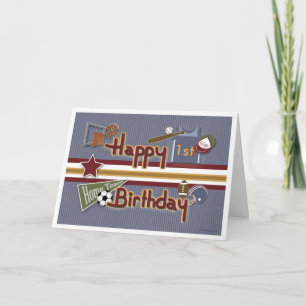 Age Specific All Sports Birthday Card Template