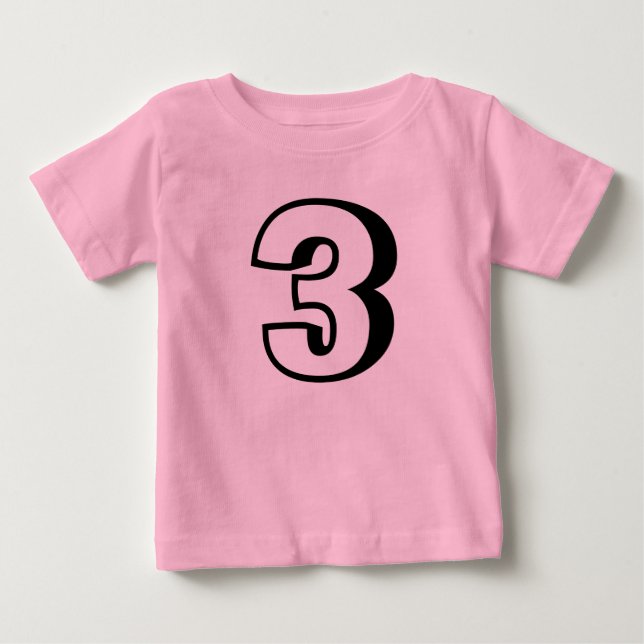 Age three (3)  birthday t-shirts for toddler (Front)