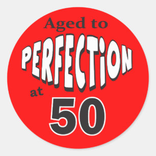Age to Perfection at 50   50th Birthday Classic Round Sticker