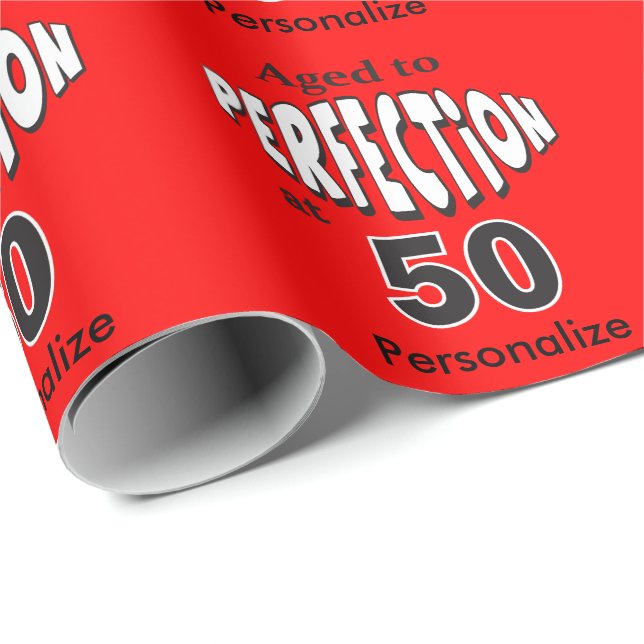 Age to Perfection at 50 | 50th Birthday Wrapping Paper (Roll Corner)