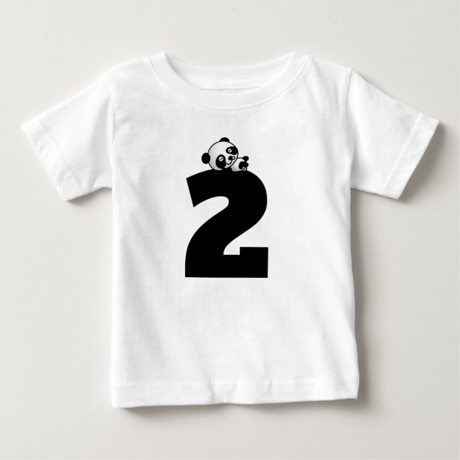 Age two 2nd  birthday Panda Bear T-Shirts (Front)