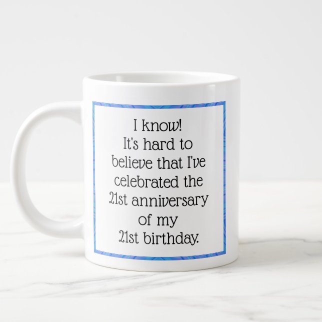 Aged 42 & over large coffee mug (Left)