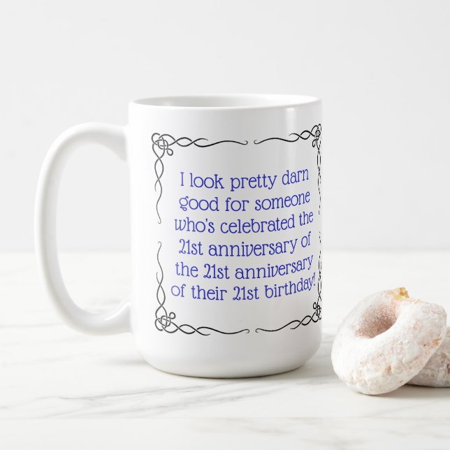 Aged 63 & over coffee mug (With Donut)