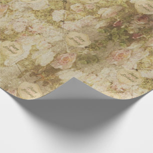 Aged and Faded Victorian Rose - Birthday Wrapping Paper