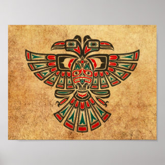 Aged and Worn Haida Two Headed Spirit Bird Poster
