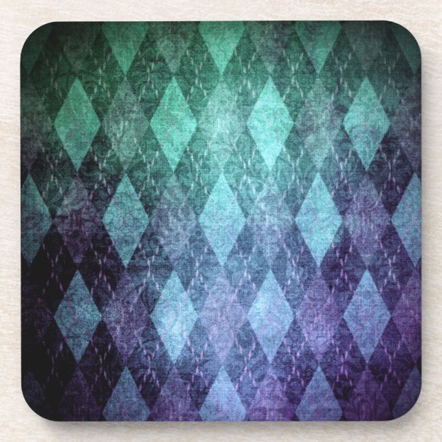 Aged argyle coasters (Front)