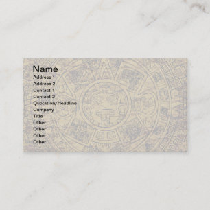 Aged Aztec Sun Stone Calendar Business Card