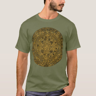 Aged Aztec Sun Stone Calendar T-Shirt