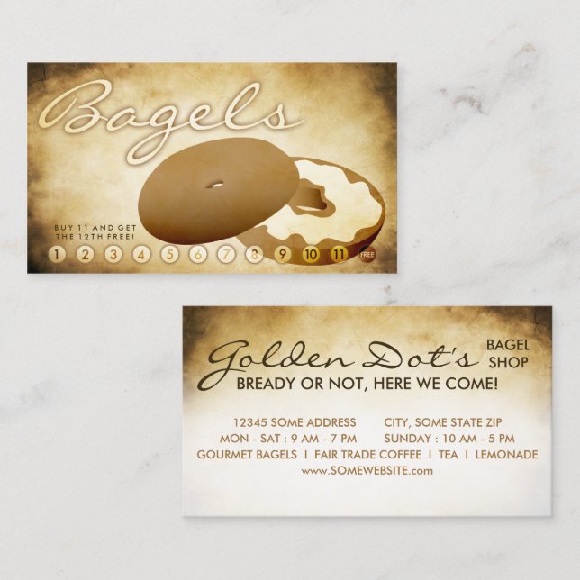 aged bagel shop loyalty card (Front/Back)