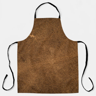 Aged Brown Leather: Classic Texture Apron