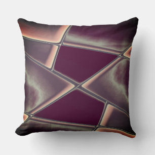 Aged brownish burgundy trapeze rectangular shapes cushion