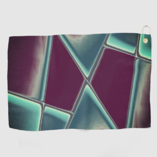 Aged burgundy and green in trapezoidal rectangles golf towel