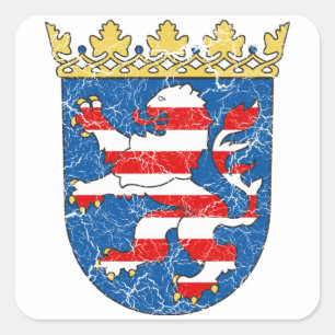 Aged Coat of arms of Hesse Square Sticker