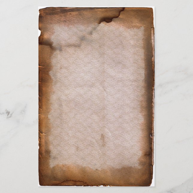 Aged Cracked Stained  Vintage Stationery (Front)