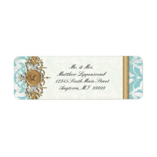 Aged Distressed Damask Golden Bling Look Wedding