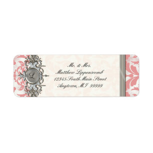 Aged Distressed Damask Silver Bling Look Wedding