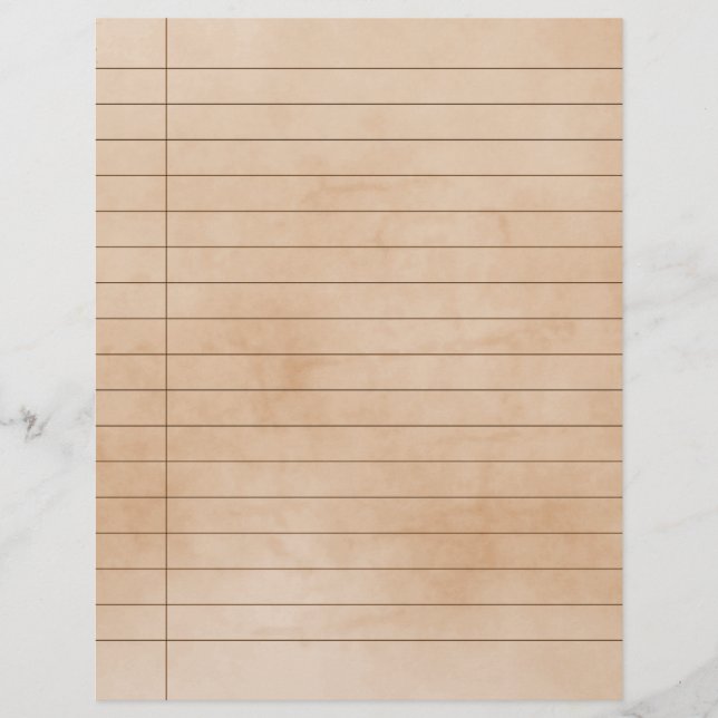 Aged Effect Vintage Ruled Paper (Front)