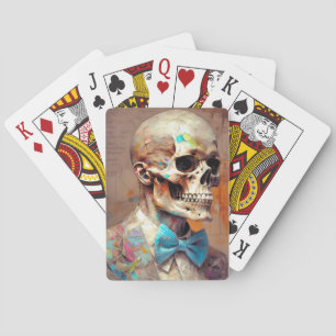 Aged Elegance: Vintage Skeleton Art Playing Cards