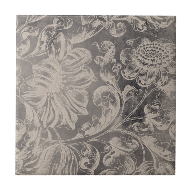 Aged Floral Tile (Front)