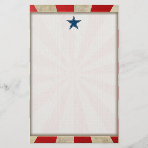 Aged Glory - Red, White and Blue Stars and Stripes Stationery