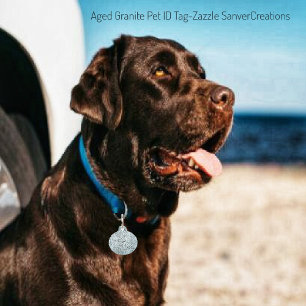 Aged Granite Pet ID Tag
