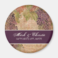 Aged Grape Vineyard Wedding Magnet