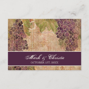 Aged Grape Vineyard Wedding RSVP Response Card