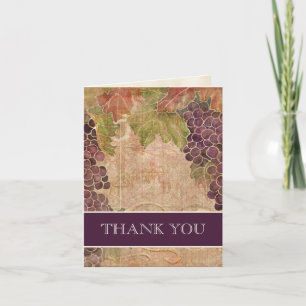 Aged Grape Vineyard Wedding Thank You Notes