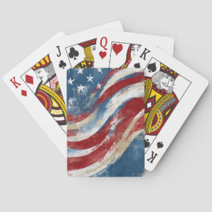Aged Independence Day Flag Banner Playing Cards