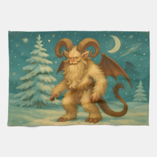 Aged Krampus Tea Towel