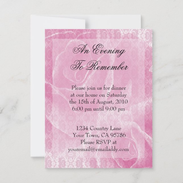 Aged Lace Roses Dinner Party Invitation (Front)