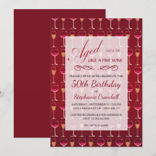 Aged Like Fine Wine Birthday Party Invitation