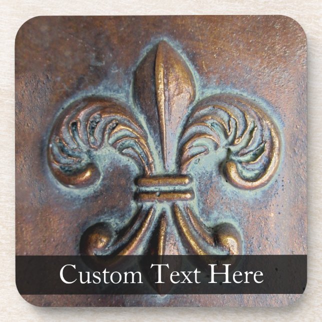 Aged-Look Fleur de Lis Coaster (Front)
