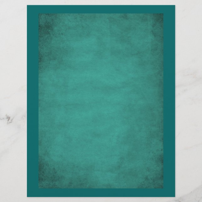 Aged Look Plain Aqua Blue Scrapbook Paper (Front)