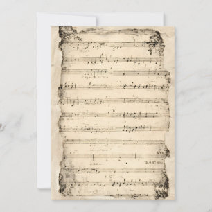 Aged Musical Notes Invitation Background   Vintage