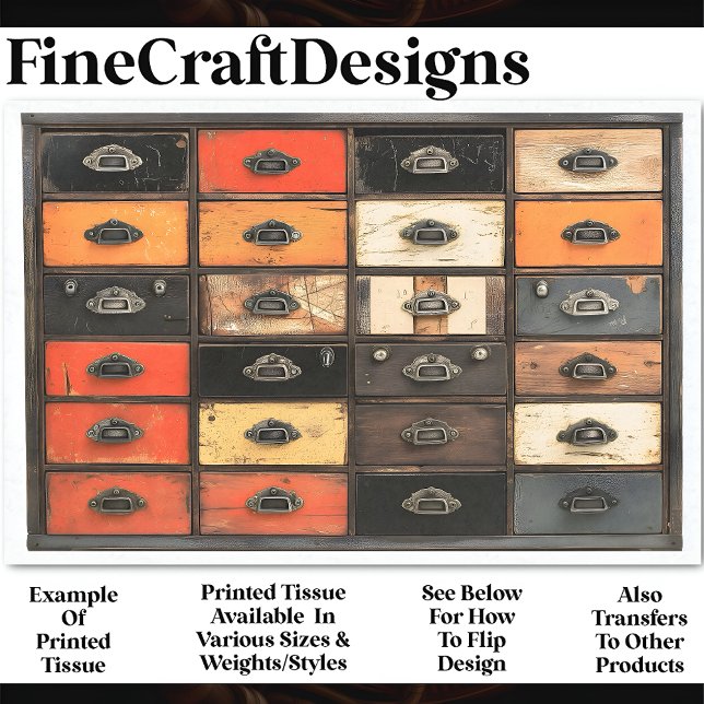 Aged Painted Drawer Wood Panel AT5 Decoupage Tissue Paper (Creator Uploaded)