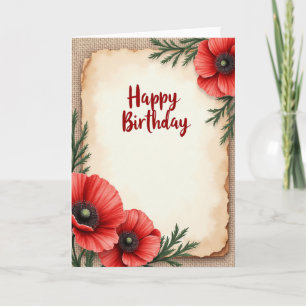 Aged Paper Birthday Card