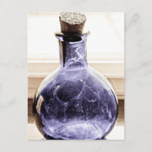 Aged Photo Blue Bottle Postcard