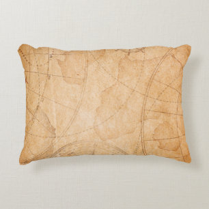 aged pirates treasure map backgroundmap,treasure,v decorative cushion