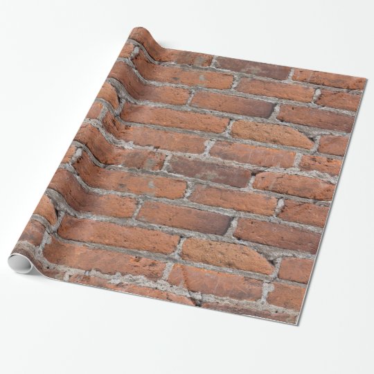 Aged Red Brick Wall Wrapping Paper