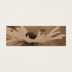 Aged Sepia Black Eyed Susan Flower Gift Tag