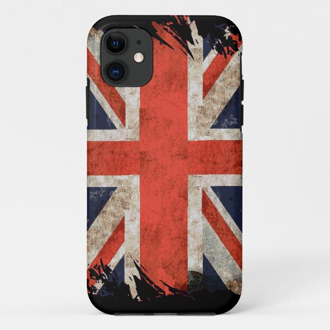 Aged shredded Union Jack iphone 5 case (Back)