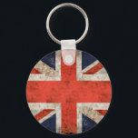 Aged shredded Union Jack Key Ring<br><div class="desc">Great Britain Union jack flag with aged and shredded effects added,  great gifts for any lover of British culture</div>