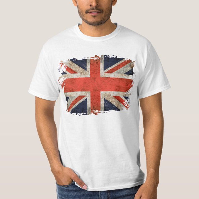 Aged shredded Union Jack T-Shirt (Front)